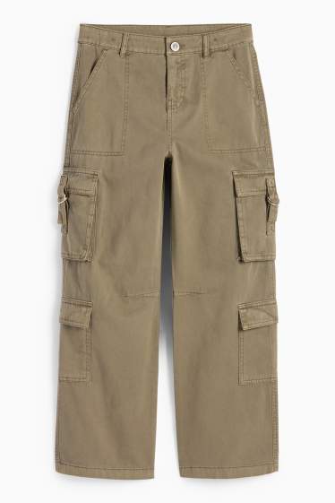 Děti - dívky - Cargo kalhoty - khaki