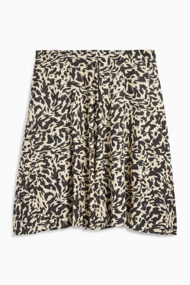 Dames - Rok - met patroon - zwart / beige