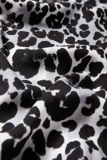 Damen - Bluse - Leo-Print - grau / schwarz