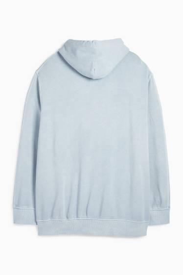 Hommes - Sweat zippé à capuche - bleu clair