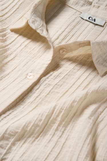 Damen - Bluse - strukturiert - hellbeige