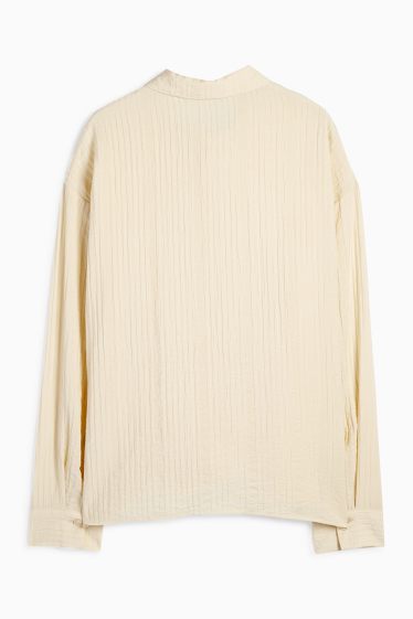 Damen - Bluse - strukturiert - hellbeige