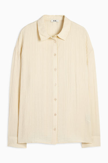 Damen - Bluse - strukturiert - hellbeige