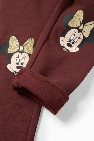 Kinderen: meisjes - Set van 3 - Minnie Mouse - thermolegging - donkerbruin