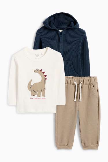 Bébés garçons - Dinosaure - tenue bébé - 3 pièces - bleu  / beige