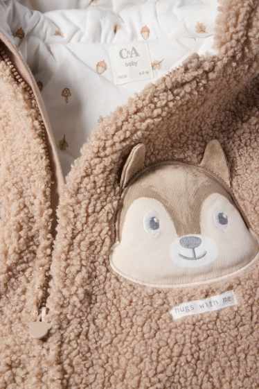 Unisex - Motiv veverky - teddy overal pro miminka - béžová