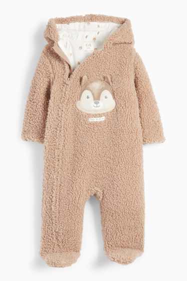 Unisex - Motiv veverky - teddy overal pro miminka - béžová