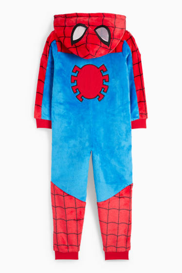 Kinder Jungen - Spider-Man - Onesie mit Kapuze - rot / blau