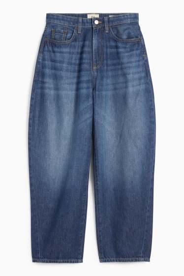Dámské - Barrel jeans - high waist - džíny - modré