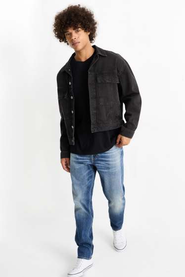 Pánské - Relaxed tapered jeans - džíny - modré