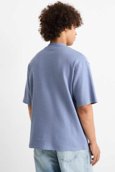 Bărbați - Tricou - supradimensionat - structurat - albastru deschis