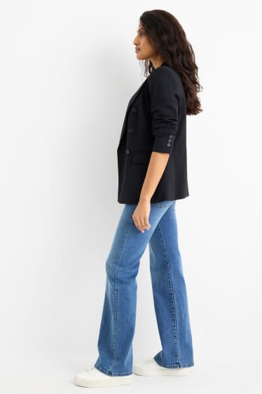 Women - Flared jeans - mid-rise waist - blue denim