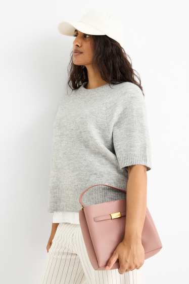 Damen - Umhängetasche - Lederimitat - rosa