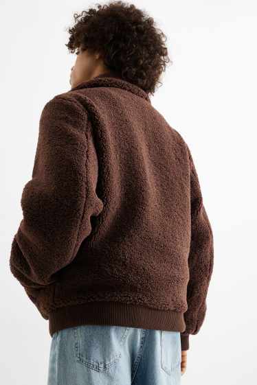 Herren - Teddy-Jacke - braun