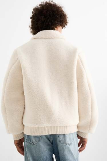 Men - Teddy fur jacket - white