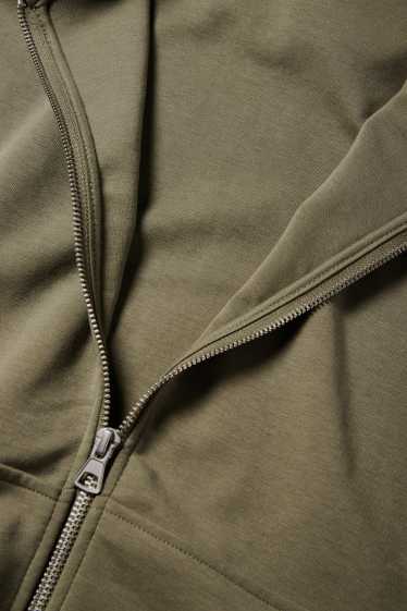 Hommes - Sweat zippé à capuche - vert