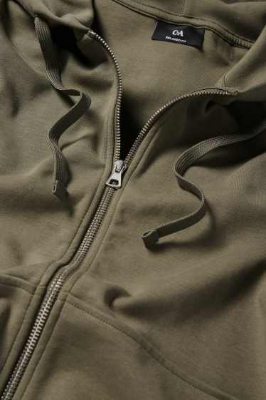 Hommes - Sweat zippé à capuche - vert