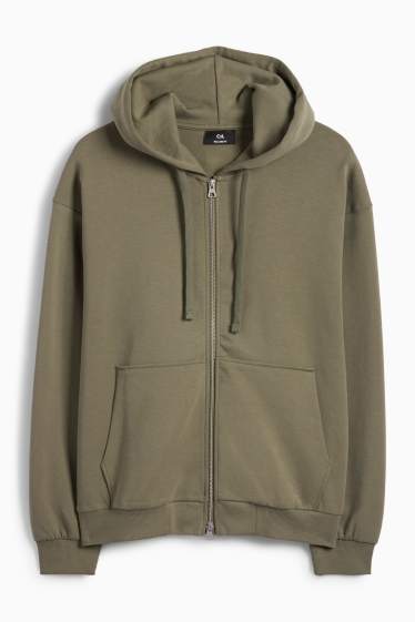 Hommes - Sweat zippé à capuche - vert