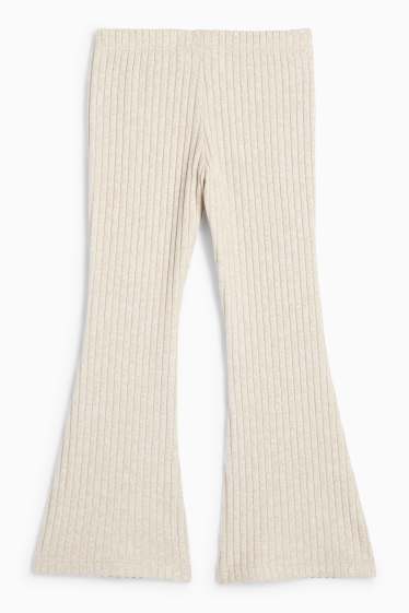 Kinder Mädchen - Minnie Maus - Flared Leggings - gerippt - hellbeige