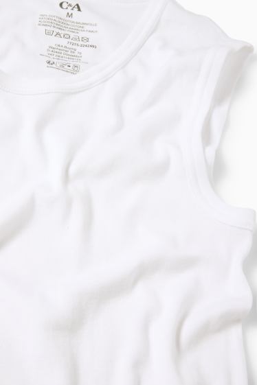 Hommes - Lot de 3 - maillots de corps - fines côtes - blanc