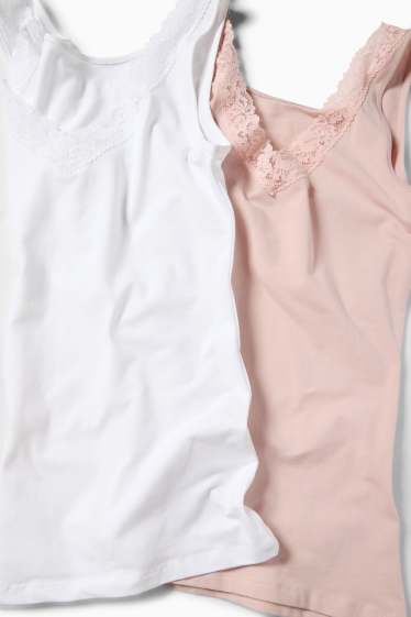 Femmes - Lot de 2 - caracos - blanc / rose
