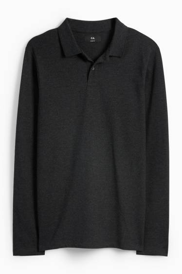 Home - Polo - slim fit - gris fosc