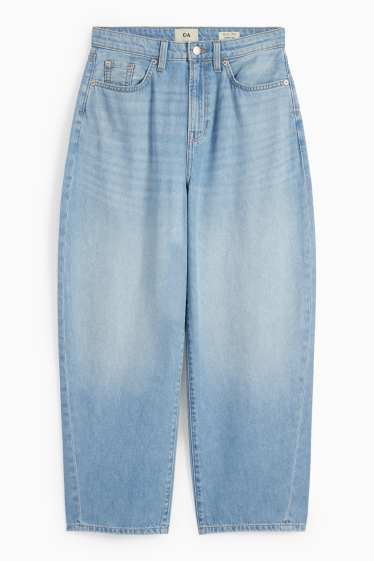 Dámské - Barrel jeans - high waist - džíny - světle modré