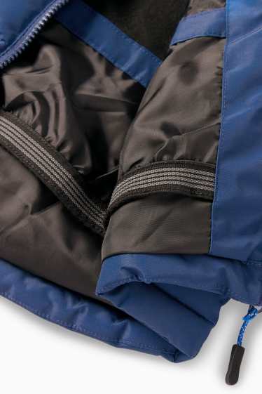 Children Boys - Ski jacket with hood - water-repellent - patterned - dark blue