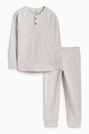 Copii - Băieți - Pijama - 2 piese - reiată - gri deschis