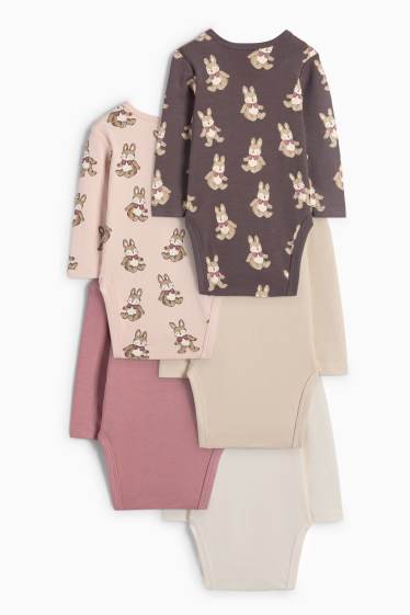 Baby: meisjes - Set van 5 - haasjes - rompertje - roze