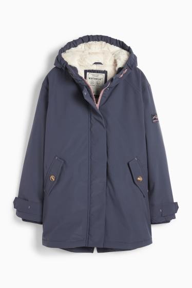 Kinder Mädchen - Parka mit Kapuze - wasserdicht - dunkelblau