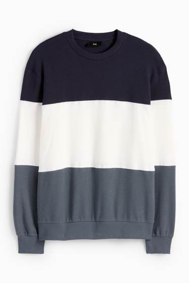 Men - Sweatshirt - dark blue / white