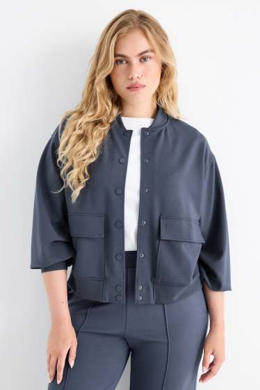 Damen - Basic-Sweatjacke - dunkelblau