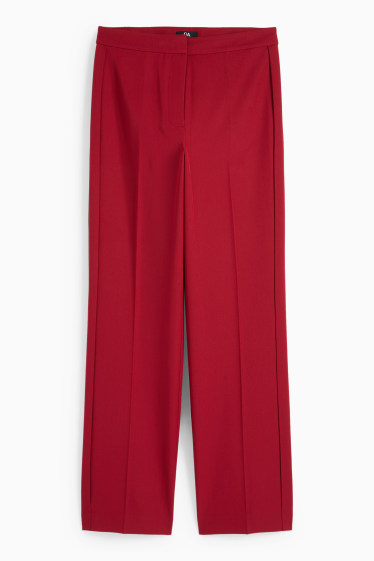 Damen - Business-Hose - Mid Waist - Regular Fit - dunkelrot