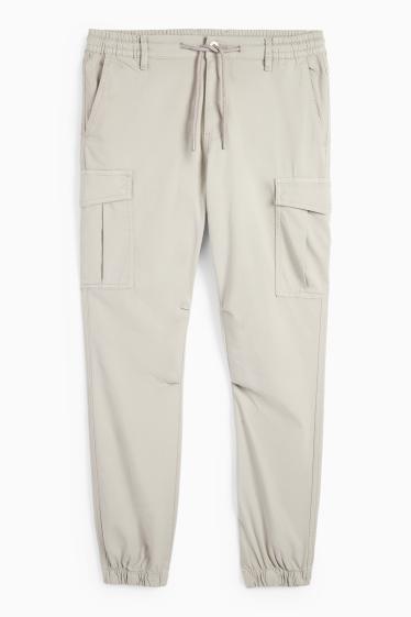 Hommes - Pantalon cargo - tapered fit - gris clair