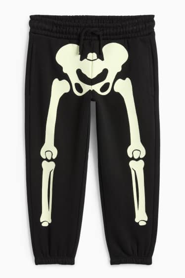 Kinder Buben - Skelett - Jogginghose - Glow in the dark - schwarz
