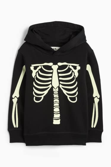 Niños: niños - Esqueleto - sudadera con capucha - glow in the dark - negro