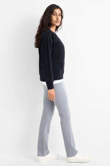 Femei - Straight jeans - talie înaltă - LYCRA® - denim-gri deschis