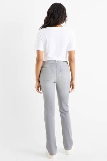 Femei - Straight jeans - talie înaltă - LYCRA® - denim-gri deschis