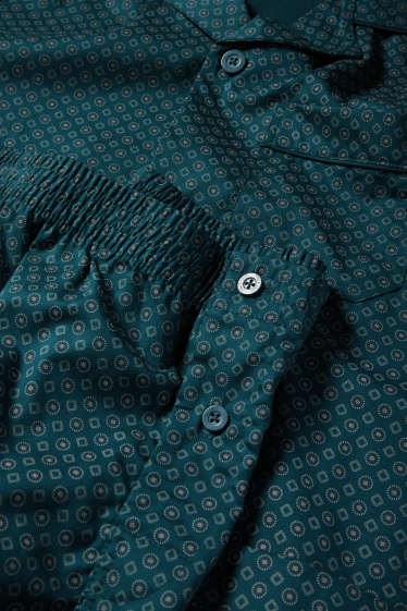 Heren - Pyjama - met patroon - donkergroen