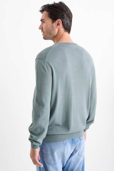 Hommes - Pull en maille fine - gris clair