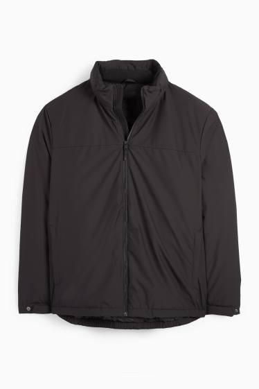 Herren - Jacke mit Kapuze - gefüttert - schwarz
