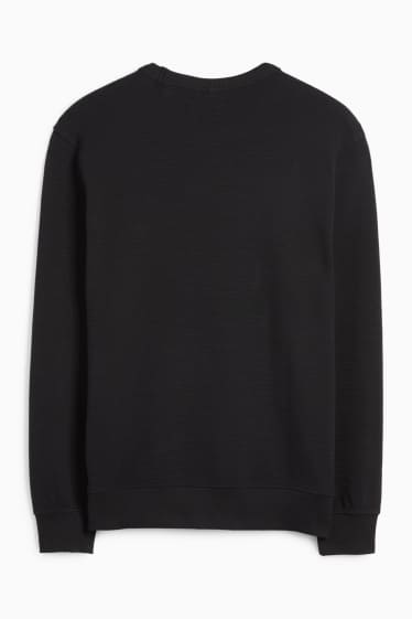 Herren - Sweatshirt - gerippt - schwarz