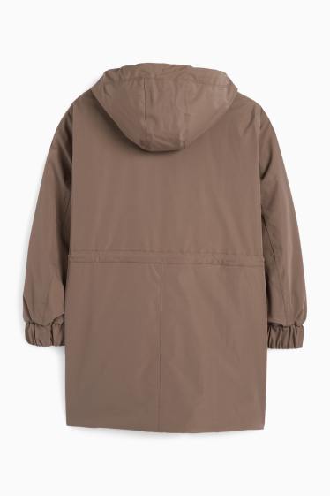 Women - Raincoat with hood - lined - waterproof - brown