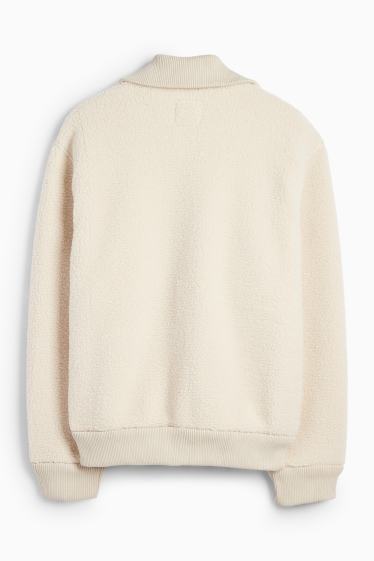 Herren - Teddy-Jacke - hellbeige