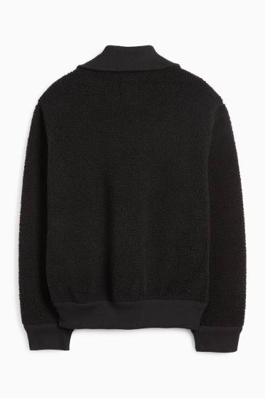 Men - Teddy fur jacket - black