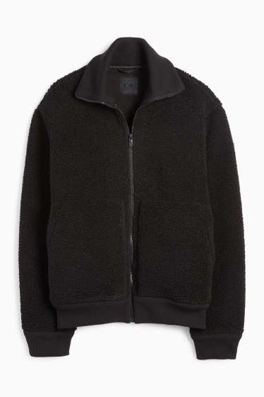 Men - Teddy fur jacket - black