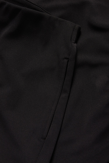 Femei - Pantaloni din jerseu - talie înaltă - wide leg - negru