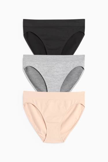 Damen - Multipack 3er - Slip - seamless - hellbeige