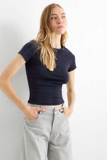 Dámské - Tričko - slim fit - tmavomodrá